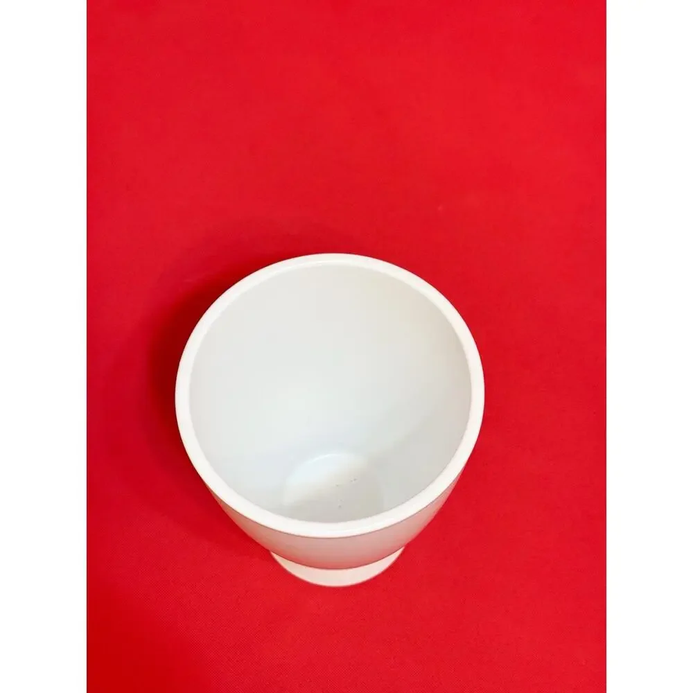 5x6.5”  White Ceramic Flower Orchid Pot
